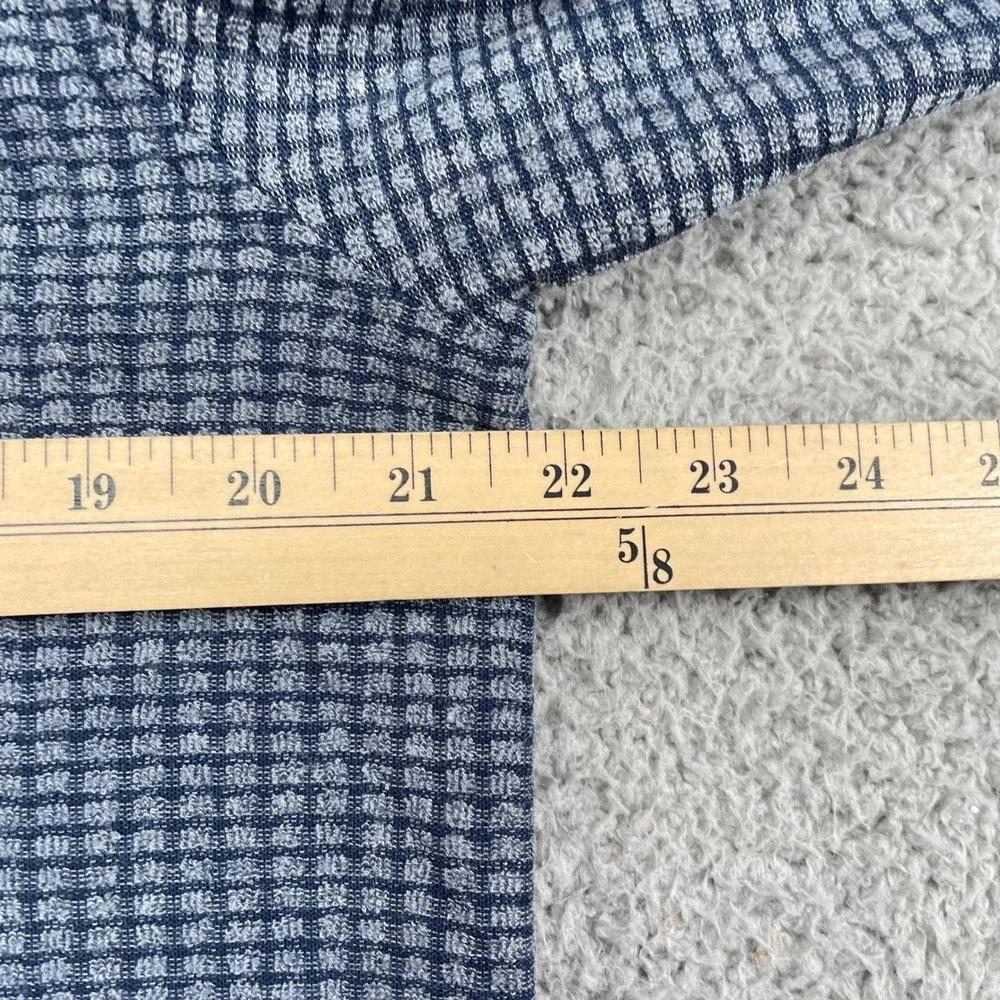 Johnston & Murphy Pullover Mens M Blue Waffle Knit 1/4 Zip Mock Neck Textured